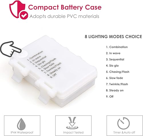 Miniatura 4 de Guirnalda de Navidad con 20 luces LED de 6.5 pies, con luces de pino y baya roja, funciona con pilas, guirnalda de luces LED, decoraciones de