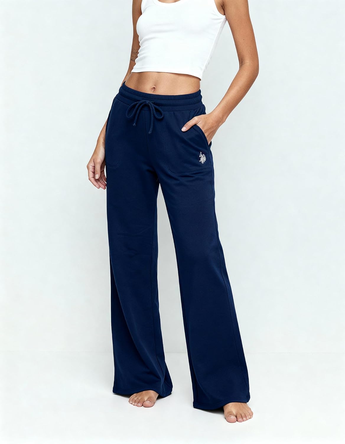 U.S. Polo Assn. Women's Wide Leg Sweatpants, Fleece-Backed Valentines Gifts for Her - Image 2