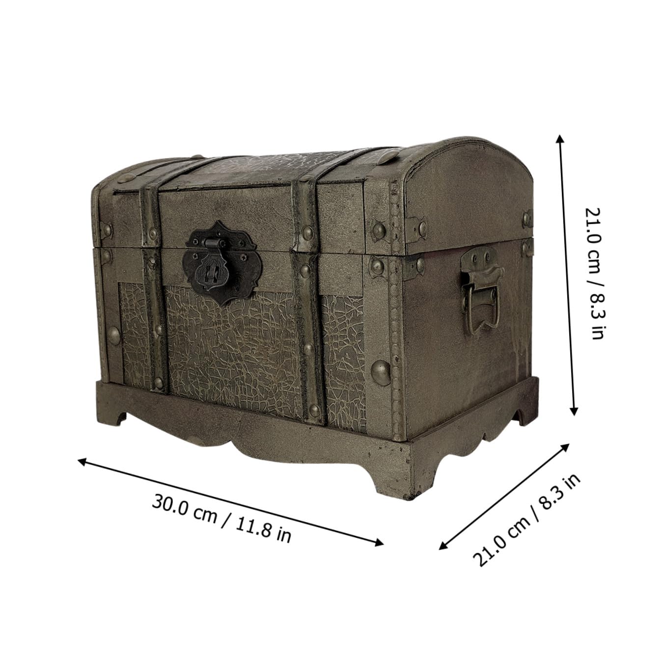 Baluue Piratenschatzkiste als Geschenk mit Schloss Aufbewahrungsbox Retro Dekorative Schatztruhe in Gold für Schmuck für Zuhause