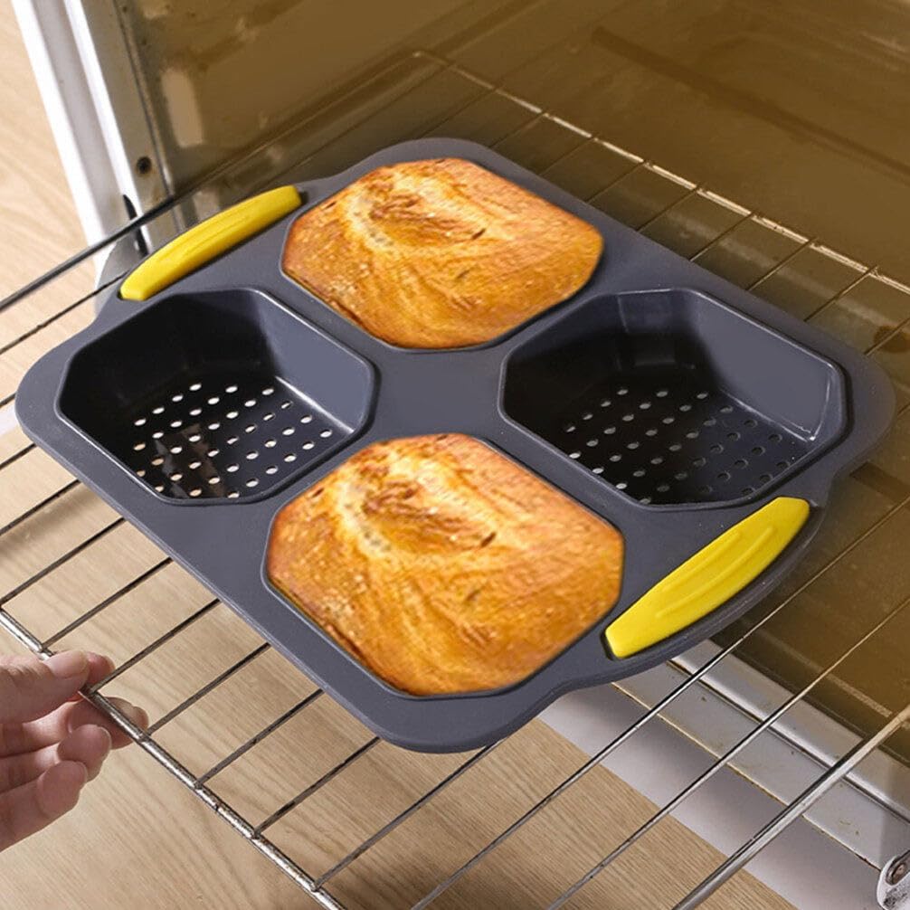 Non-stick Silicone Bread Pan High Temperature Hamburger Bun Multi-function Muffin Baking Tray for Versatile Pastries for Home Baking