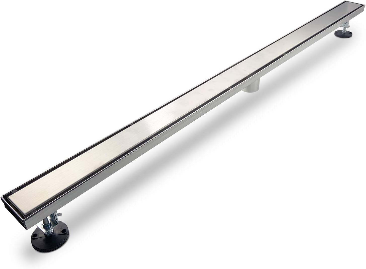 Linear Shower Drain 72 inch with Tile Insert 2-in-1 Panel, Brushed 304 Stainless Steel Shower Drain, Linear Drain with Hair Strainer, Leveling Feet……
