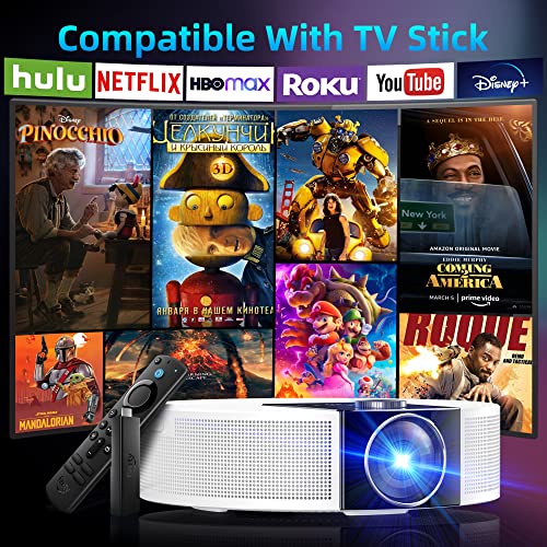 Outdoor Projector, Native 1080P Projector With Wifi And Bluetooth, 500Ansi Mini Projector 4K Support For Outdoor Movies, Max 500” Display, Compatible With Smartphone, Laptop, Tv Stick, Ps5, Hdmi, Usb #TOP3