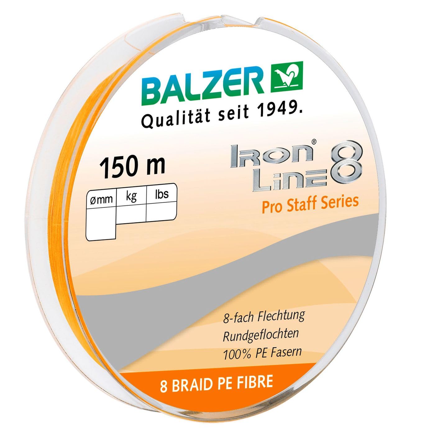 Balzer Iron Line 8-150m geflochtene Schnur zum Spinnfischen