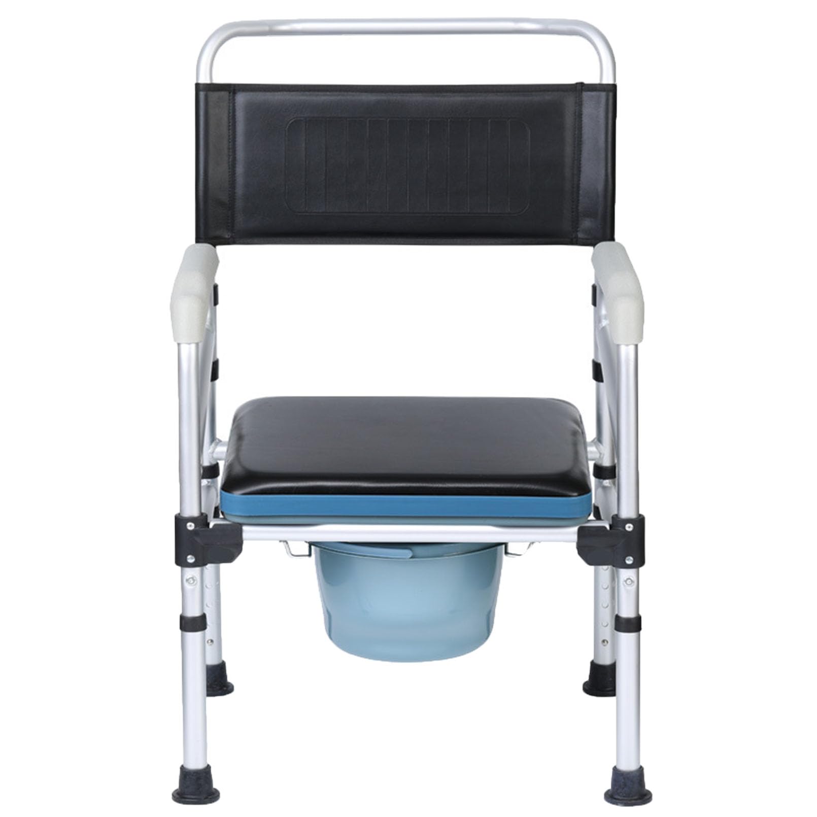 Commode, Transport Chair, for Handicap, Elderly, Injured Or Disabled, Adjustable 3 in 1 Commode Chair for Toilet with Arms, 350 Lb. Weight Capacity,Toilet Chair Over Toilet, Black