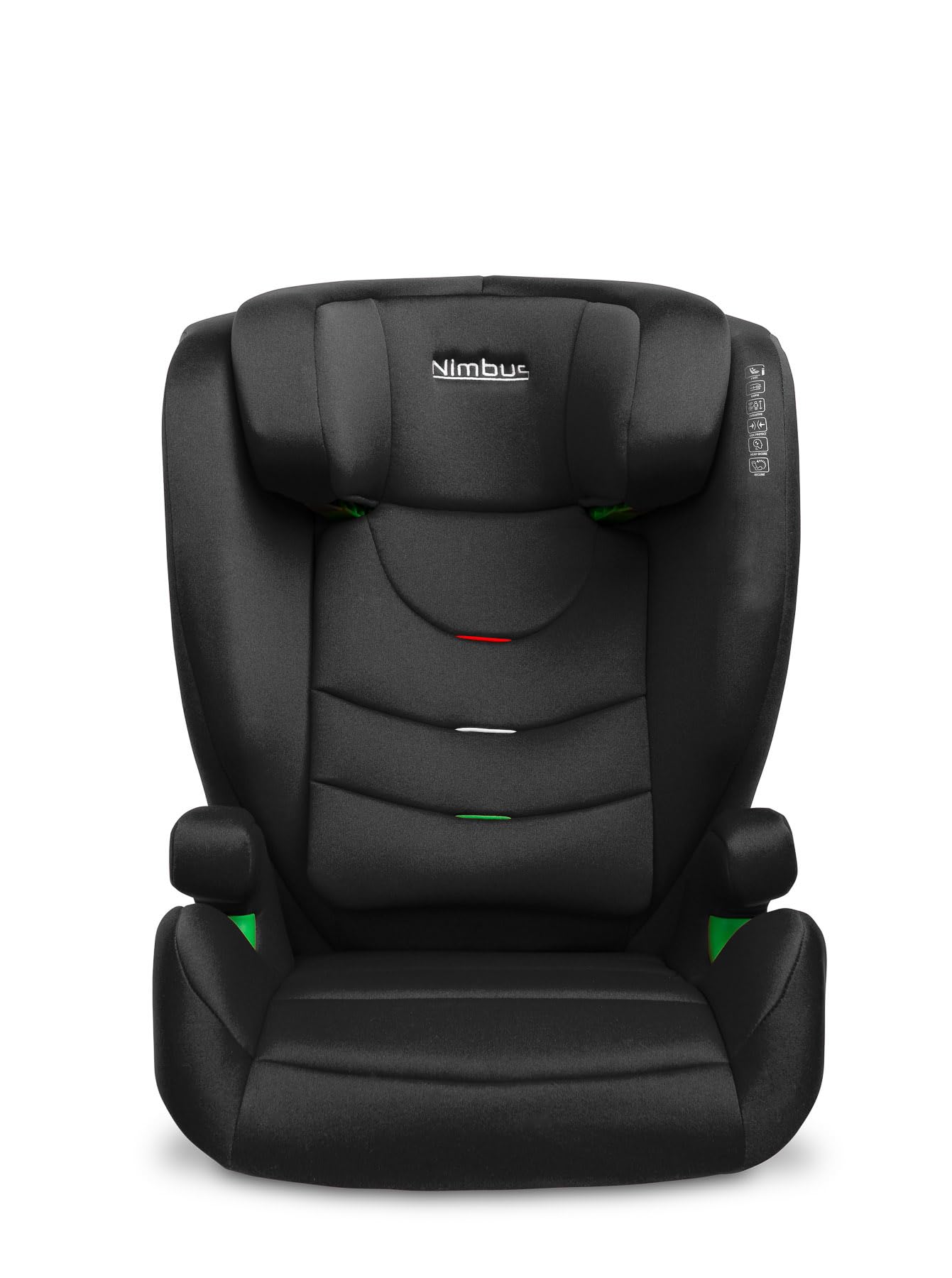 CARETERO Nimbus Kinderautositz für Babys mit einer Höhe von 100 bis 150 cm - iSize Standard und ECE R129 - ISOFIX System - Vorderer Einbau - 11-stufige Kopfstützenverstellung - Schwarz