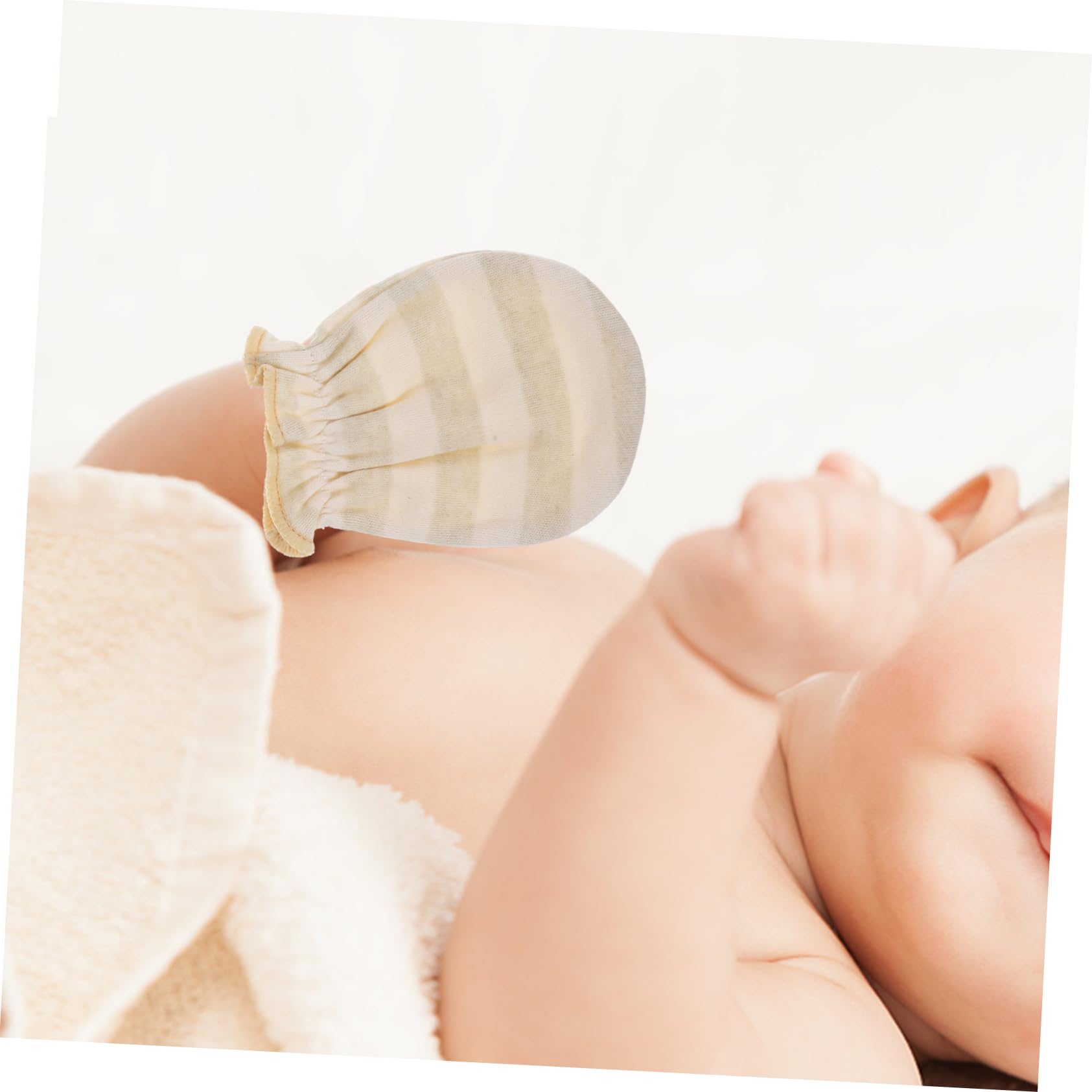 KOMBIUDA Softest Baby Mittens 2 Pairs Newborn Cotton Gloves No-scratch for Infants Sturdy Cotton Mittens