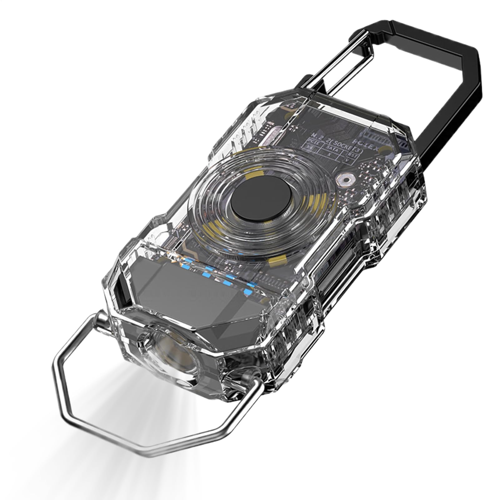 Muiltvoe Flashlight Keychain | LED 6-Mode Torch Bright Rechargeable Headlamp - Small Keychain Flashlight - for Night Running Walking Survival Work Home