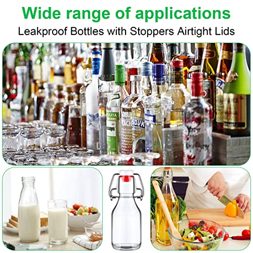 9 Pcs Flip Top Glass Bottles With Caps 3.38 Oz Beer Bottles Clear Swing Top Glass Bottles Vinegar Kombucha Bottles Leakproof Bottles With Stoppers Airtight Lids For Home Brewing Beverages Water #TOP6