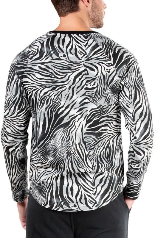 Natori Men's Kaede Leopard-Print Raglan Shirt (Tiger Iron Gate, Large)