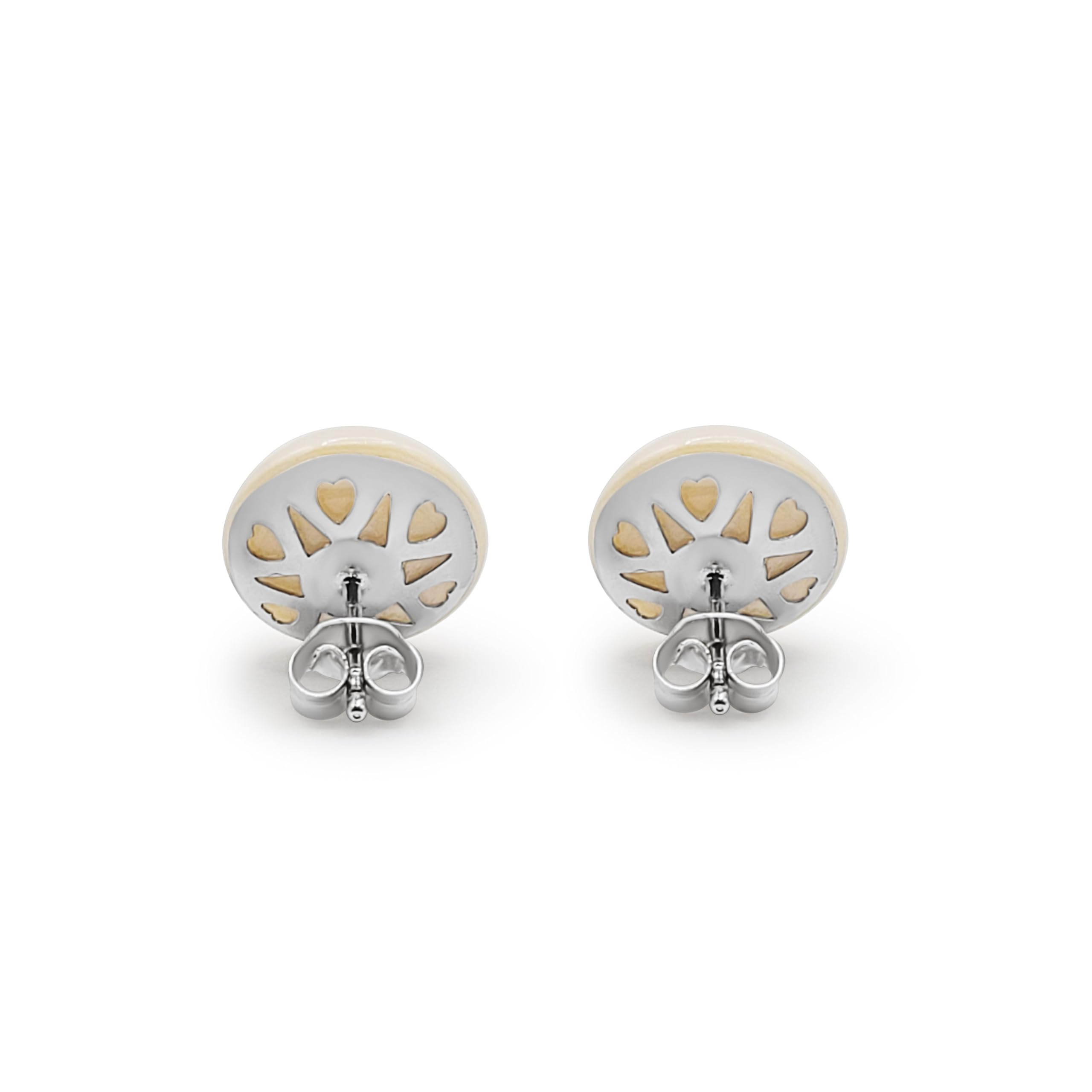 Orecchini con perle coltivate Australian Mabe, in argento 925, design grande, con dettagli traforati