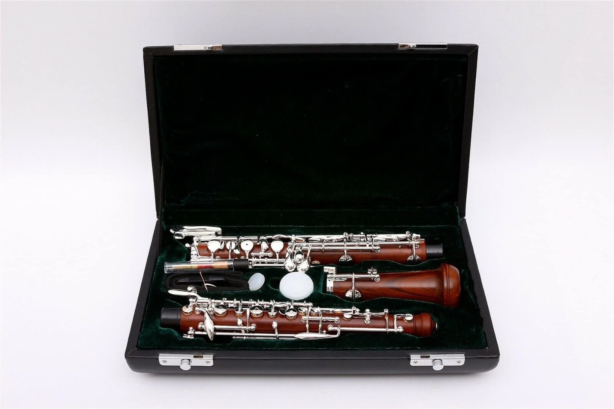 Strumento Oboe New Oboe C Key Hard Gomma Wood Left Octave Resonance F con Custodia in Pelle Principiante di Oboe