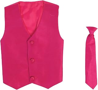 Vest and Clip On Necktie Set-Multiple Colors-Baby Infant Toddler Boys Sizes