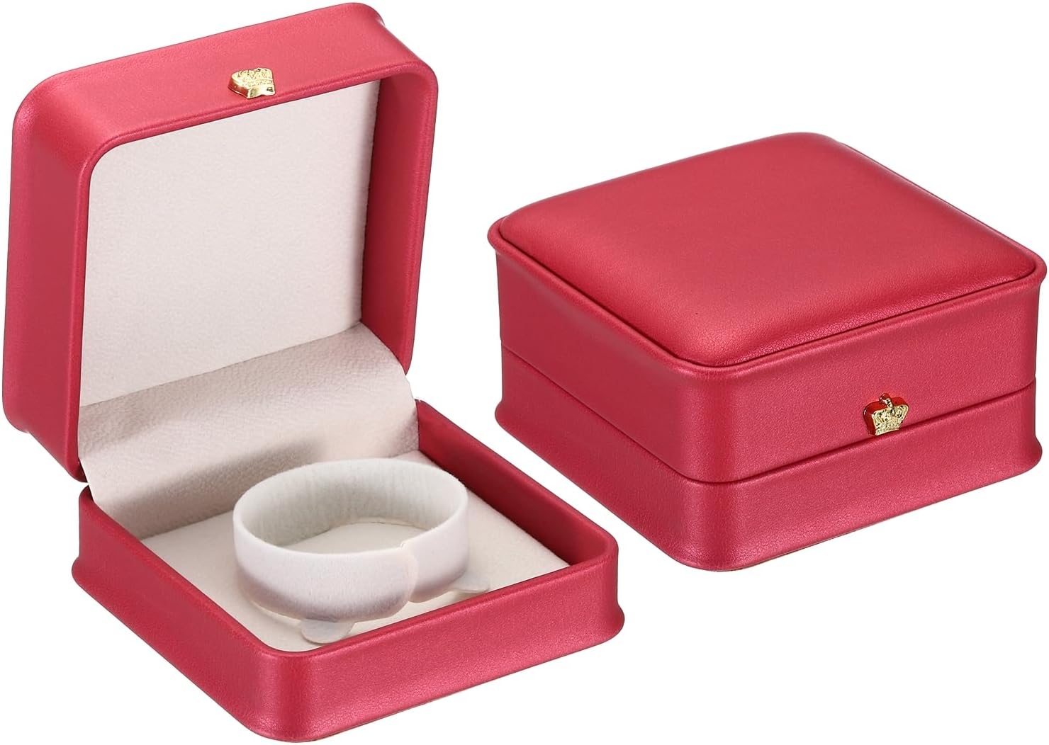 PATIKIL Velvet Bracelet Box, 2 Pack Vintage Jewelry Holder for Wedding Engagement Proposal Ceremony Anniversary Style 3, Rose Gold