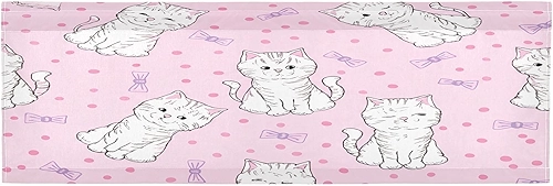 Qilmy Lindas cortinas de desenho animado de gato para cozinha ou banheiro, sanefas de tratamento de janela com bolso para varão 137 x 45 cm para filtragem de luz, sala de estar, quarto78