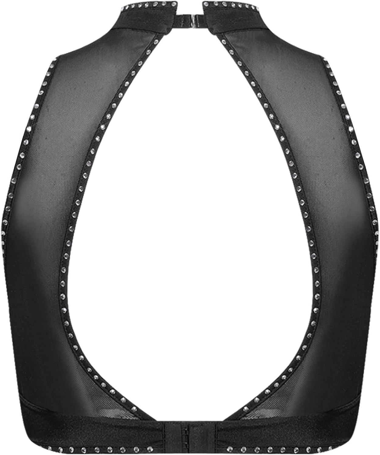Women Sheer Undershirt Bodycon Tees Mesh Shirt Rave Tops See Through Bra Underwire Bralette