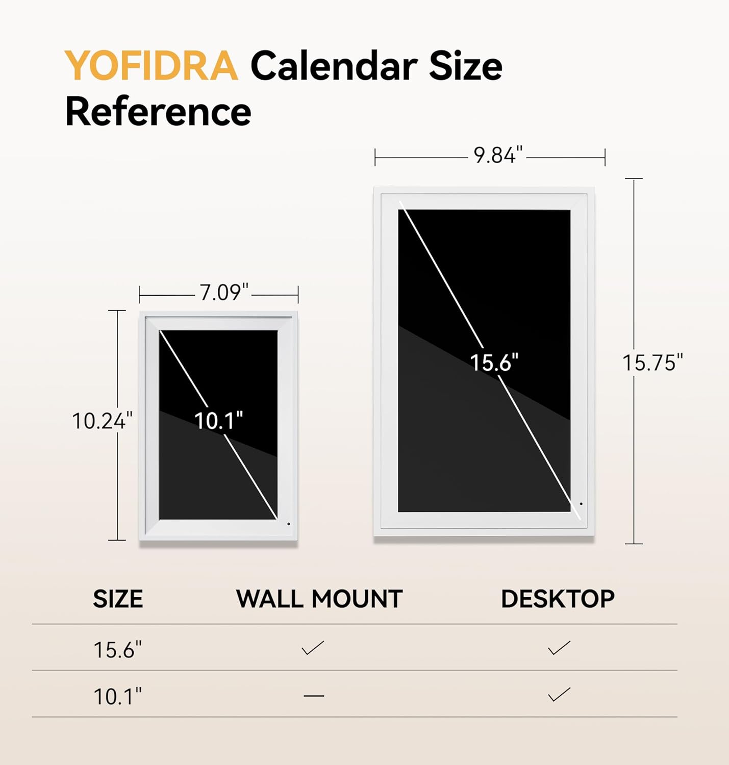 Yofidra 15.6" Digital Calendar, Smart Electronic Calendar with Chore Photo Meal Reward To-do Chart, Wall & Desk Planner for Family Schedule, Wifi Interactive Touchscreen Display with Stand, White, 64GB