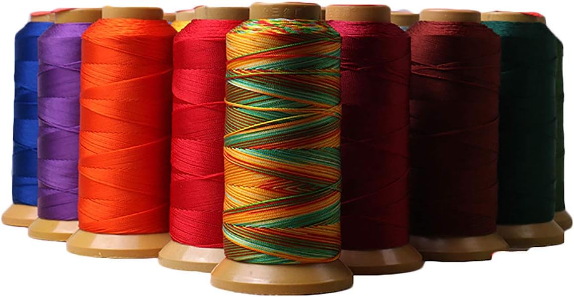 Bonded Nylon Thread (3 Strands-0.2mmx1181 Yards) for Sewing, Crochet, Jewelry Making, Knitting, Macrame Thread DIY Crafts Hand Machine Craft Light Orange-3S MS11