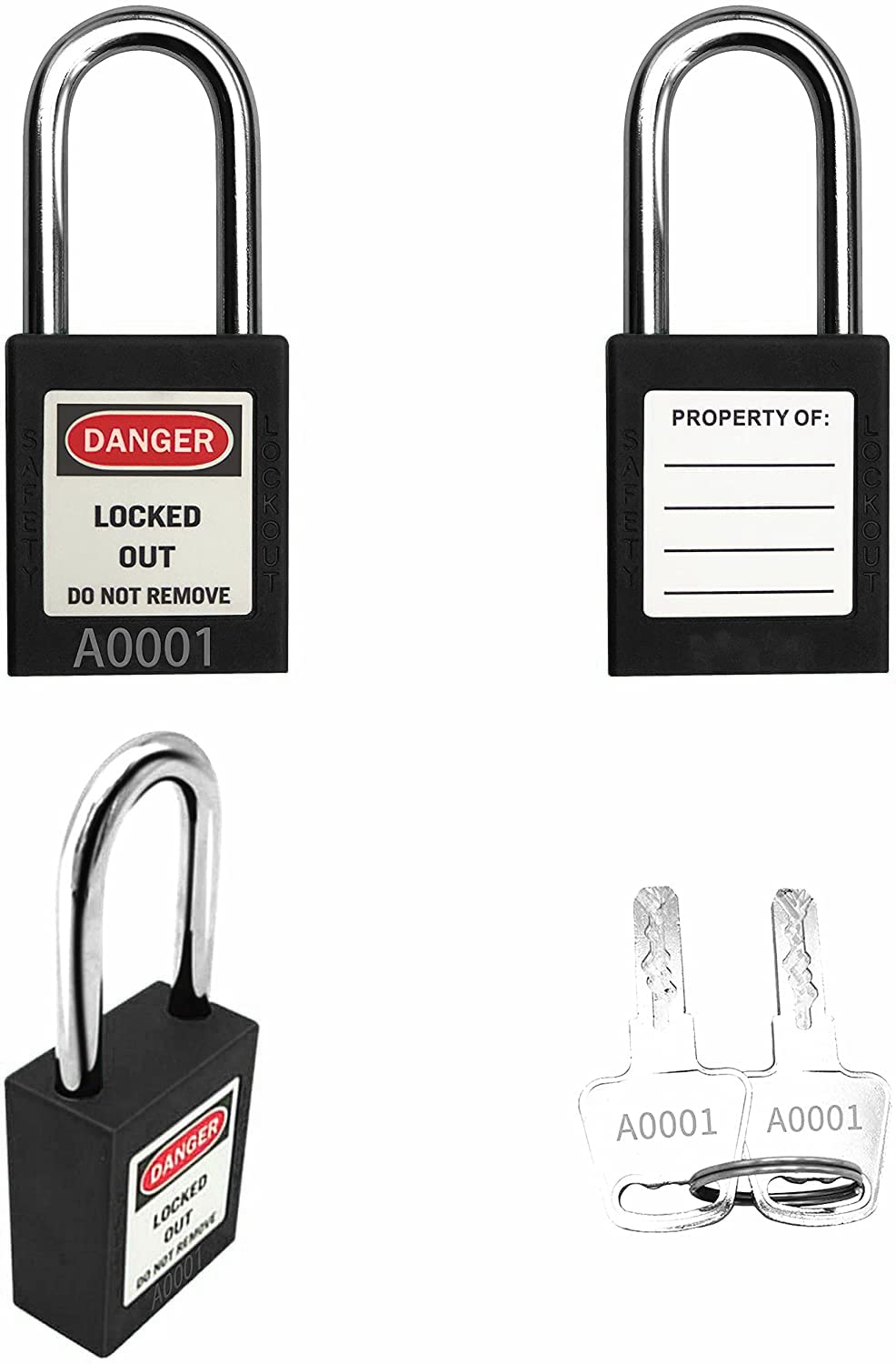 Snapklik.com : Lockout Tagout Lock - 5 Loto Safety Padlocks For Lock ...