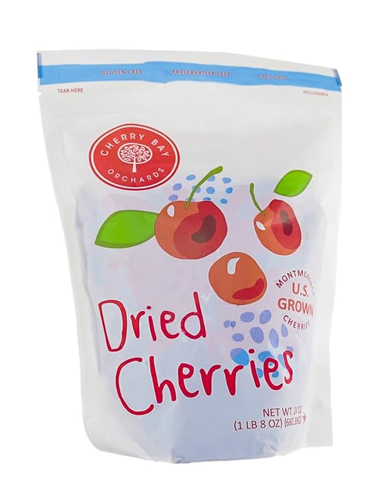 Cherry Bay Orchards - Dried Montmorency Tart Cherries (24oz Bag) - 100% Domestic, Natural, Kosher Certified, Gluten-Free, and GMO Free - Packed in a Resealable Pouch