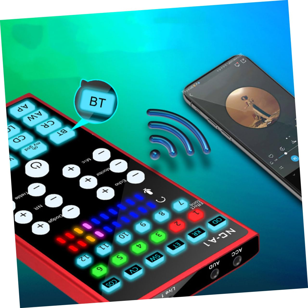 jojofuny Cambia Voce Per Scheda Audio Per Streaming Live Mixaggio Di Schede Audio Esterne Strumento Di Modifica Della Voce Del Computer Per La Riduzione Del Rumore Riverbero