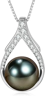 Mothers Day Gifts for Women Wife Anniversary, Tahitian Black Pearl Necklaces,Christmas Day Gifts Birthday day Gifts for women wife Valentine's Day Gifts for Her Jewelry Gifts