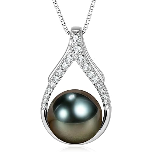 NONNYL Birthday Gifts for Women Wife-Tahitian Black Pearl Necklace for Women, Meaningful Gifts for Mom Wife, Elegant Jewelry Gift for Her, Birthday Anniversary Valentine’s Day Christmas Graduation Gifts