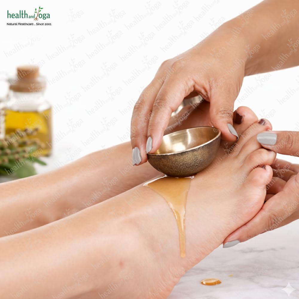 HealthAndYoga® FootEase Kansa Vatki Cup - Padabhyanga Ayurvedic Foot Massager - Rough Surface for Exfoliation - Eases Leg Pain due to Standing long Hours - Relaxes - Induces Sleep (Bronze Bowl - Flamed)