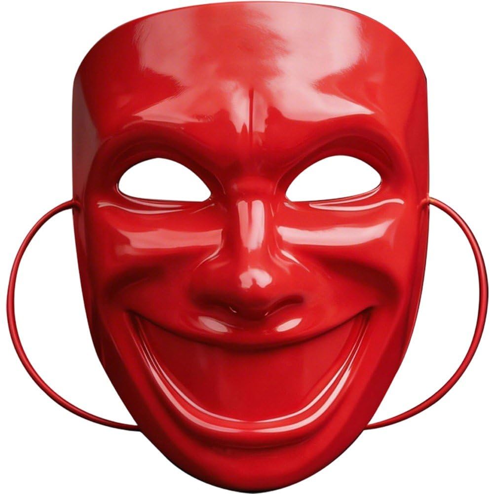 Fituenly Venetian Masquerade Mask, Exaggerated Smiling Face Pvc Opera Mask, Carnival Christmas Party Cosplay Costume Accessory