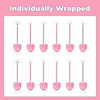 Vista 3 de VEIREN 100 cucharas de plástico desechables en forma de corazón envueltas individualmente, degustación de muestras para servir postre para pasteles