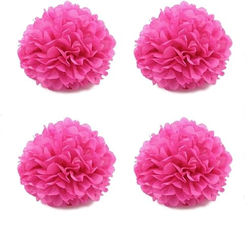 Amazon 紙花 ティッシュペーパーポンポン フラワーボールウェディングパーティー屋外装飾プレミアムティッシュペーパーポンポンフラワークラフトキット Pom Poms 6個 cm ローズ パーティーグッズ おもちゃ