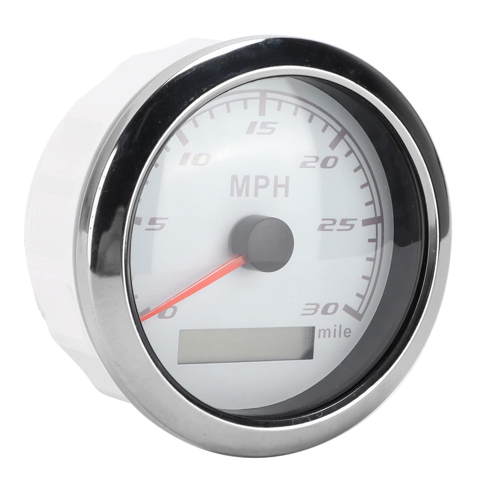Tachimetro GPS Universale per Barche, Auto, Camion, 30 MPH, Impermeabile, con Retroilluminazione Rossa, IP67, Ad Alta precisione. (Bianco)