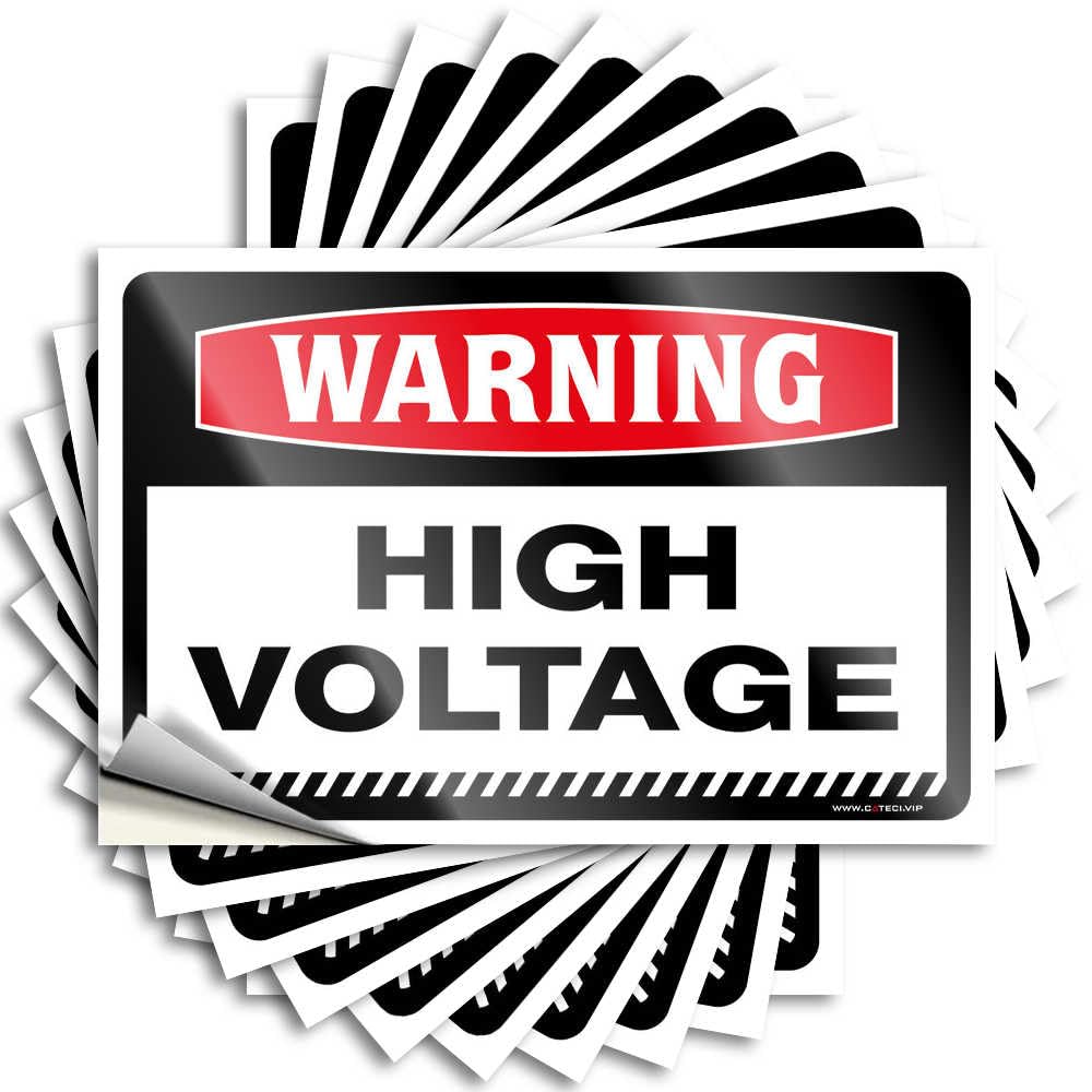 Decals Camper Decor Durable Vinyl - Warning High Voltage Water for Diatomaceous Use(8X12CM)