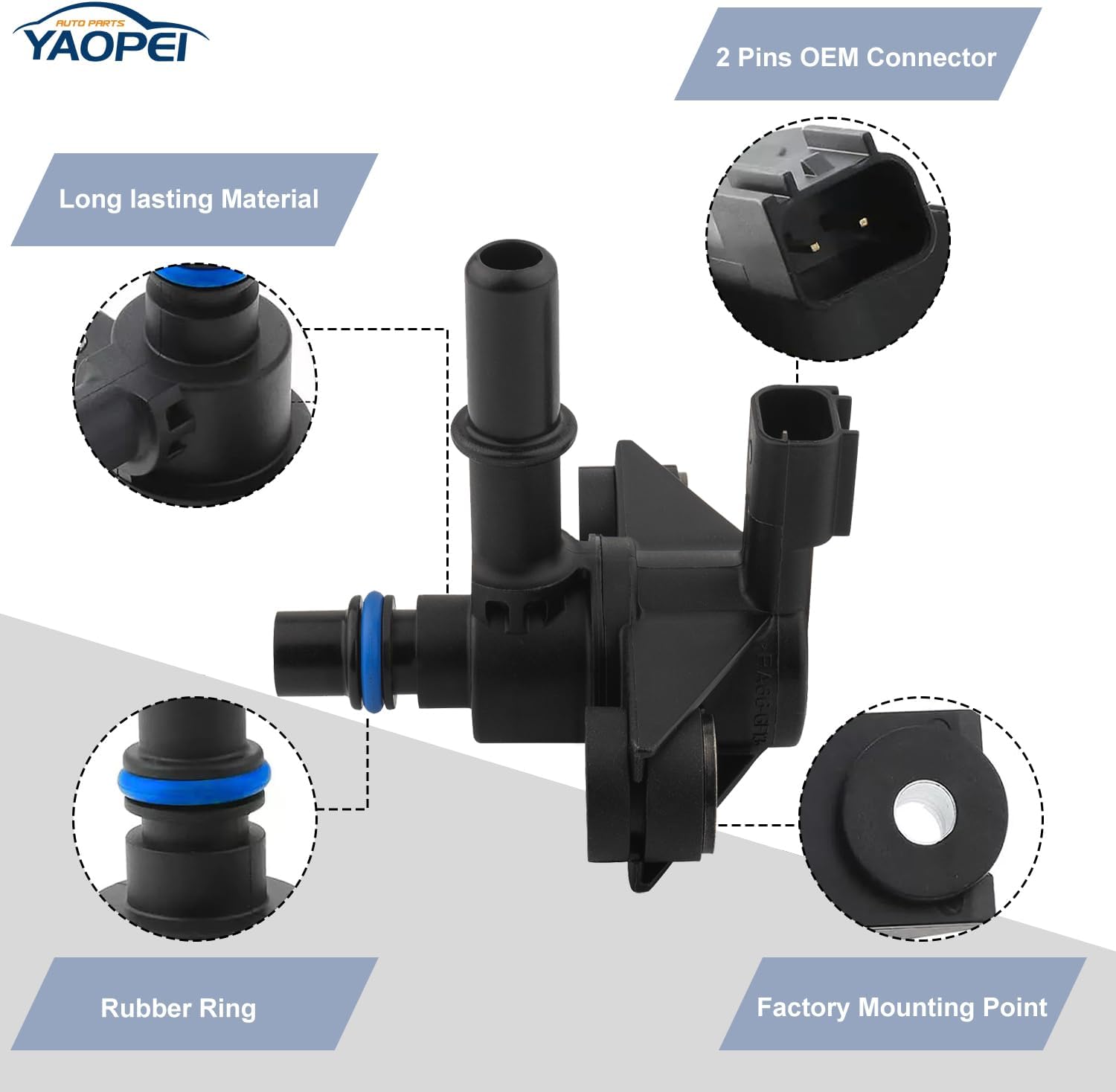 Vapor Canister Purge Solenoid Valve Emission For Ford Edge Escape Explorer F150 F250 F350 Flex Fusion Mustang Taurus Lincoln MKT MKX MKZ 2011 2012 2013 2014 2015 2016 2017 2018, 911-222 AU5Z-9C915-B