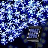 Ahorre energía: las luces de cuerda solares impermeables de copo de nieve están diseñadas con un controlador de sensor de luz, las luces de copo de nieve se encienden automáticamente en la oscuridad y se apagan automáticamente durante el día, sin necesidad de electricidad adicional, carga solar durante 6-8 horas, trabajando durante 8-14 horas por la noche