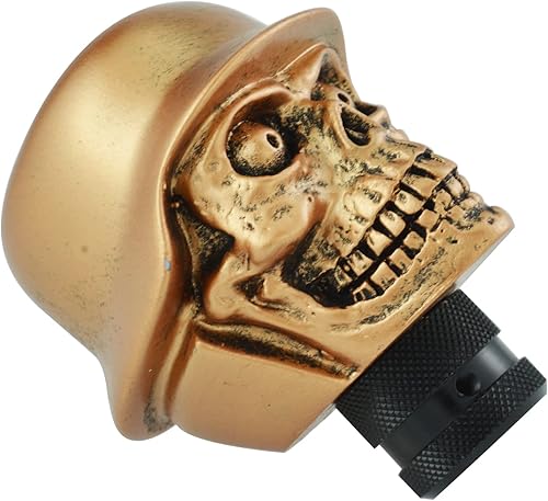 Miniatura 5 de Pomo de palanca de cambios de resina de calavera para la mayoría de vehículos manuales (cobre)
