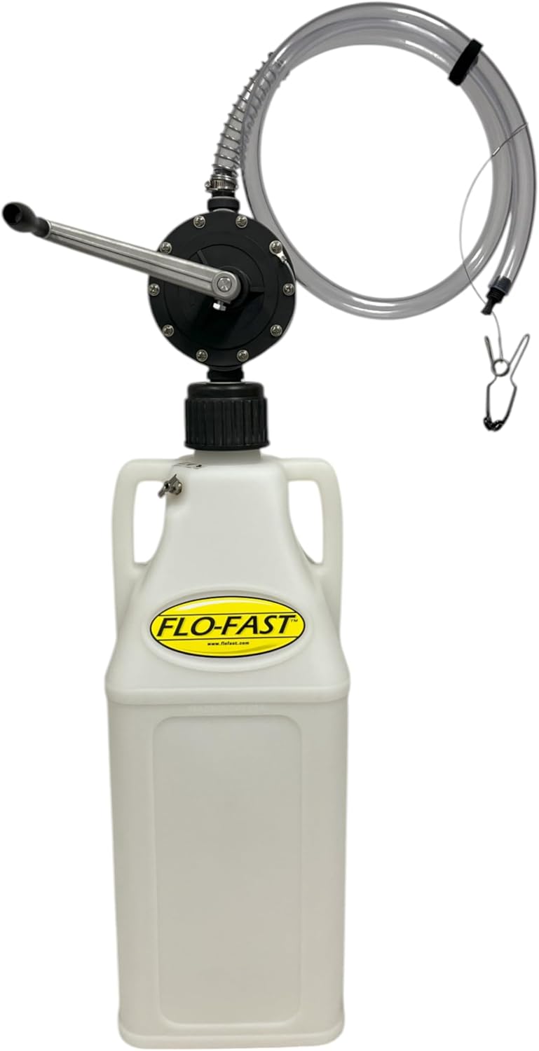 Flo-Fast Pro 10.5-Gallon Fluid Transfer KIT with High-Flow Pump – 8 GPM, Portable, Durable, Made in USA – Marine, ATV, Automotive, Agriculture (Natural)