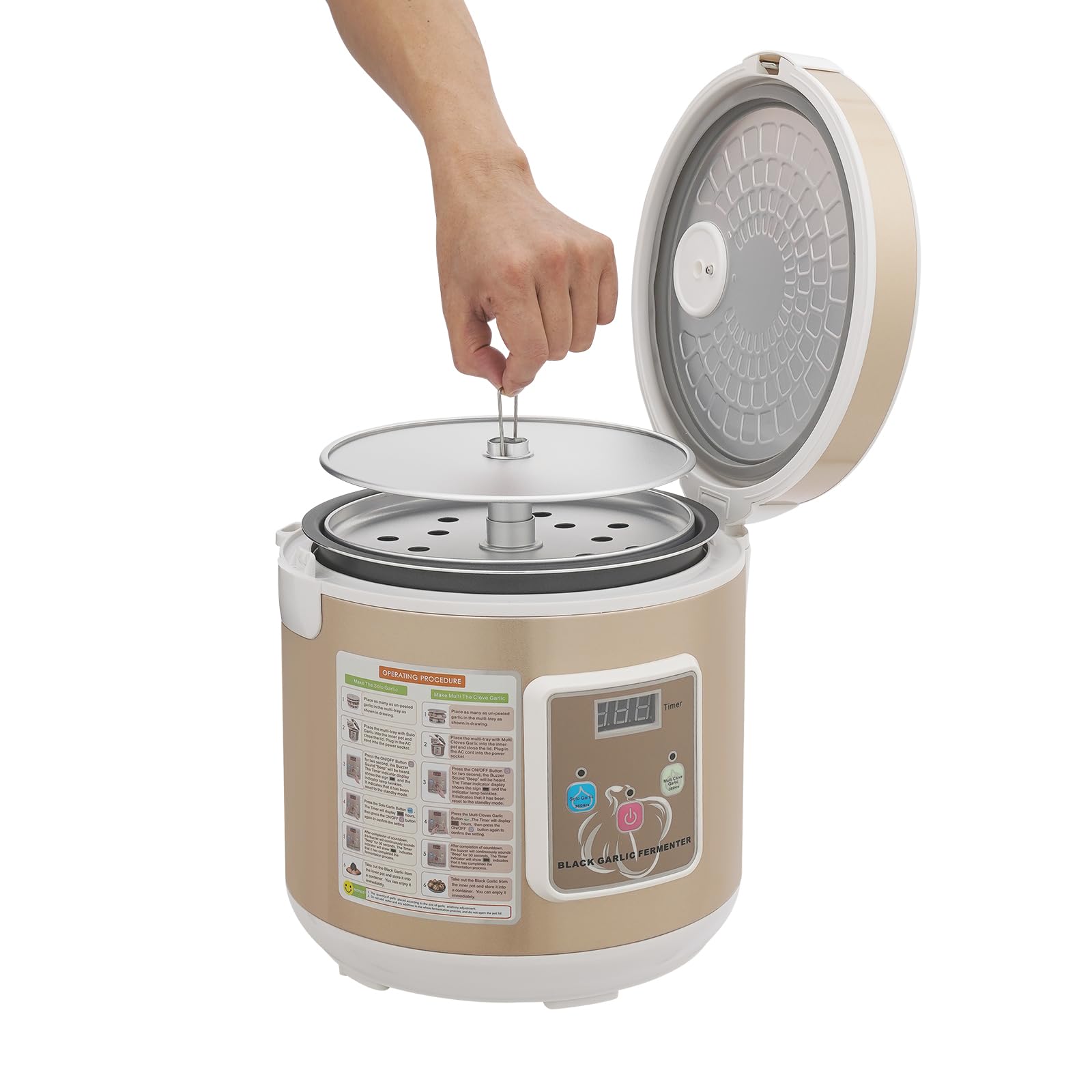 Fermenteur d'ail noir de 6 l, machine de fermentation intelligente entièrement automatique, 90 W, fermenteur d'ail 12-15 jours pour ail fermenté