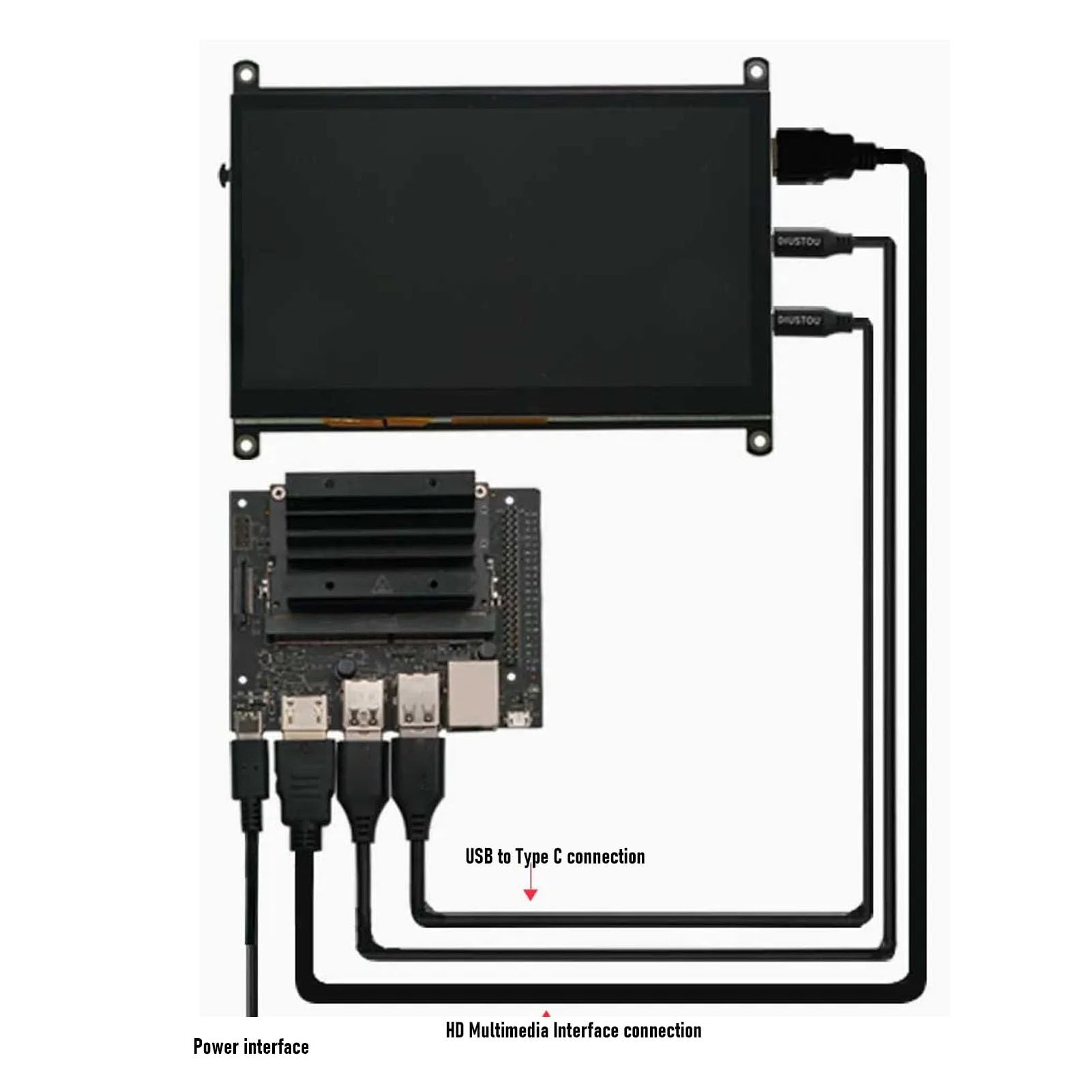 5-calowy Ekran Dotykowy LCD HDMI, Pojemnościowy Ekran IPS 800x480 dla Pi 4B, Nano, Ubuntu, Dodatkowy Monitor PC, Nie Wymaga Sterownika
