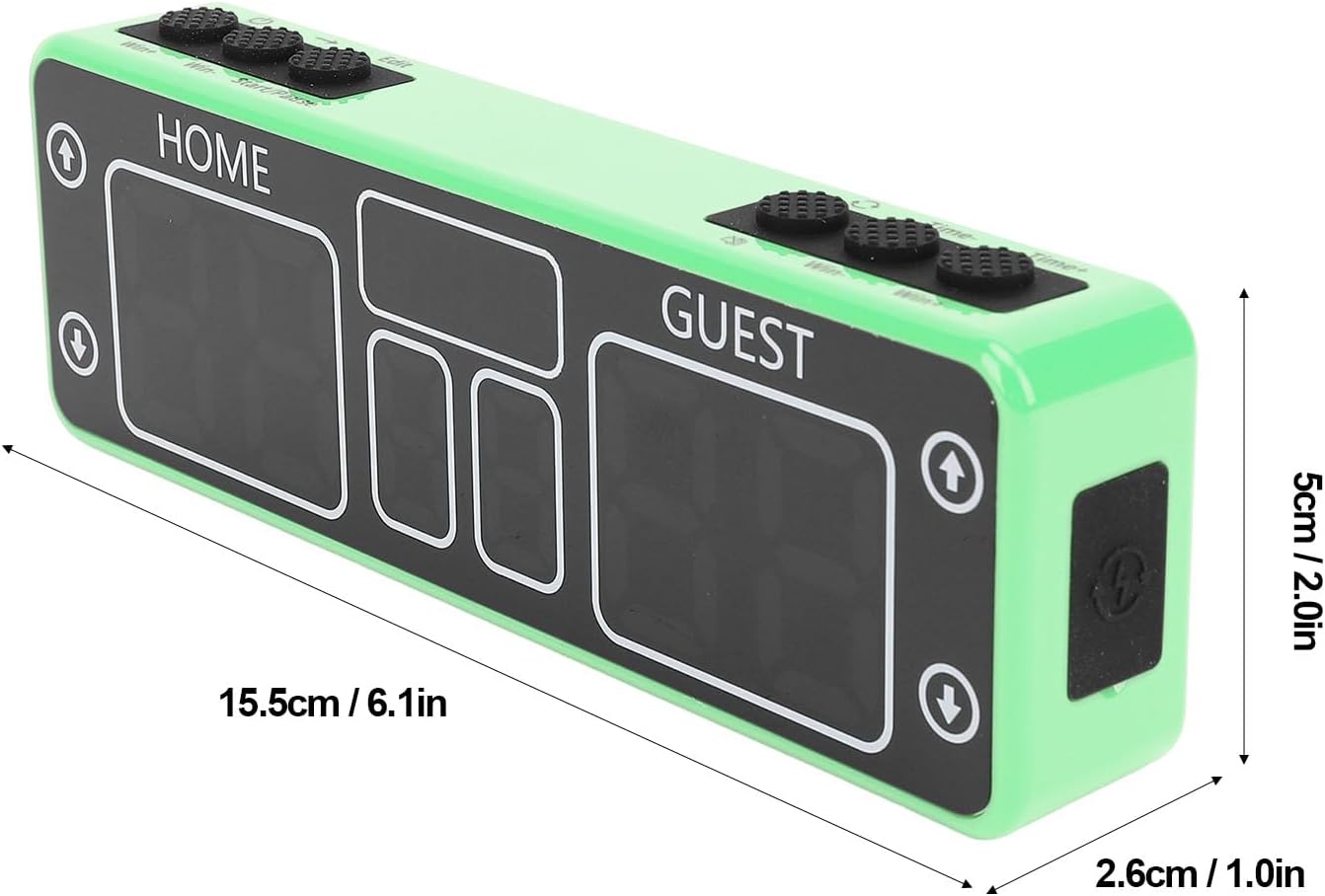 Luqeeg LED Digital Scoreboard, USB Rechargeable Portable Tabletop Electronic Scoreboard with Countdown Timer for Cornhole, Basketball, Baseball, Tennis, Volleyball, Badminton