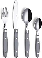 Vista 13 de Set de cubiertos Annova, cubiertos de cocina de acero inoxidable retro/remaches de colores, juego de cubiertos de mesa, incluye cuchillos