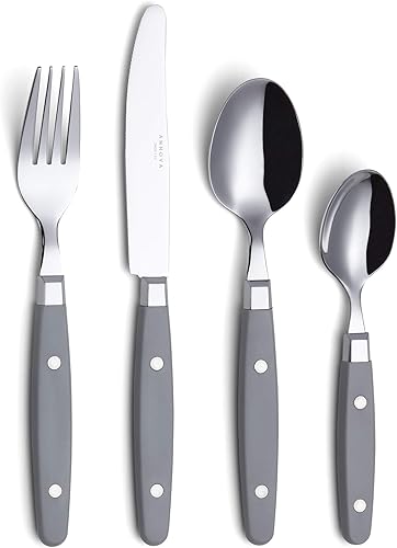 Miniatura 13 de Set de cubiertos Annova, cubiertos de cocina de acero inoxidable retro/remaches de colores, juego de cubiertos de mesa, incluye cuchillos
