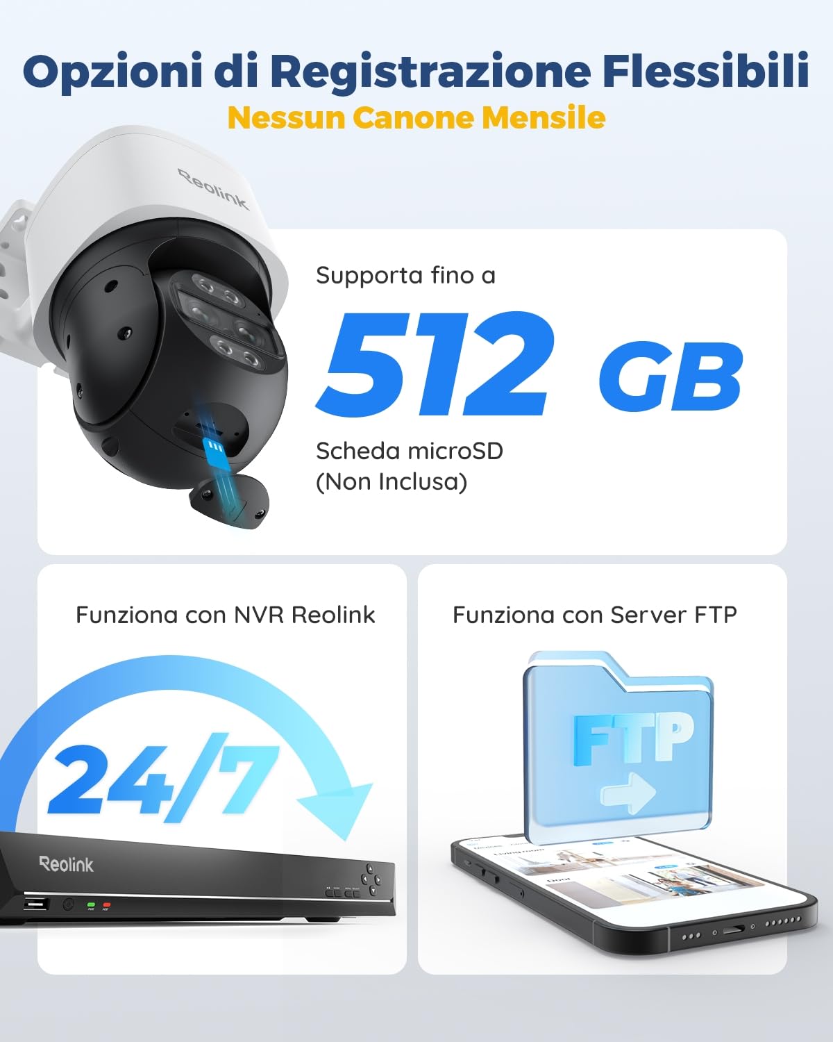 Reolink 4K PTZ Telecamera PoE Esterno a Doppio Obiettivo, 6X Zoom Ibrido, Panoramica a 355° e Inclinazione a 90°, Rilevamento Uomo/Veicolo/Animale, Audio 2 Vie, Visione Notturna a Colori, TrackMix PoE