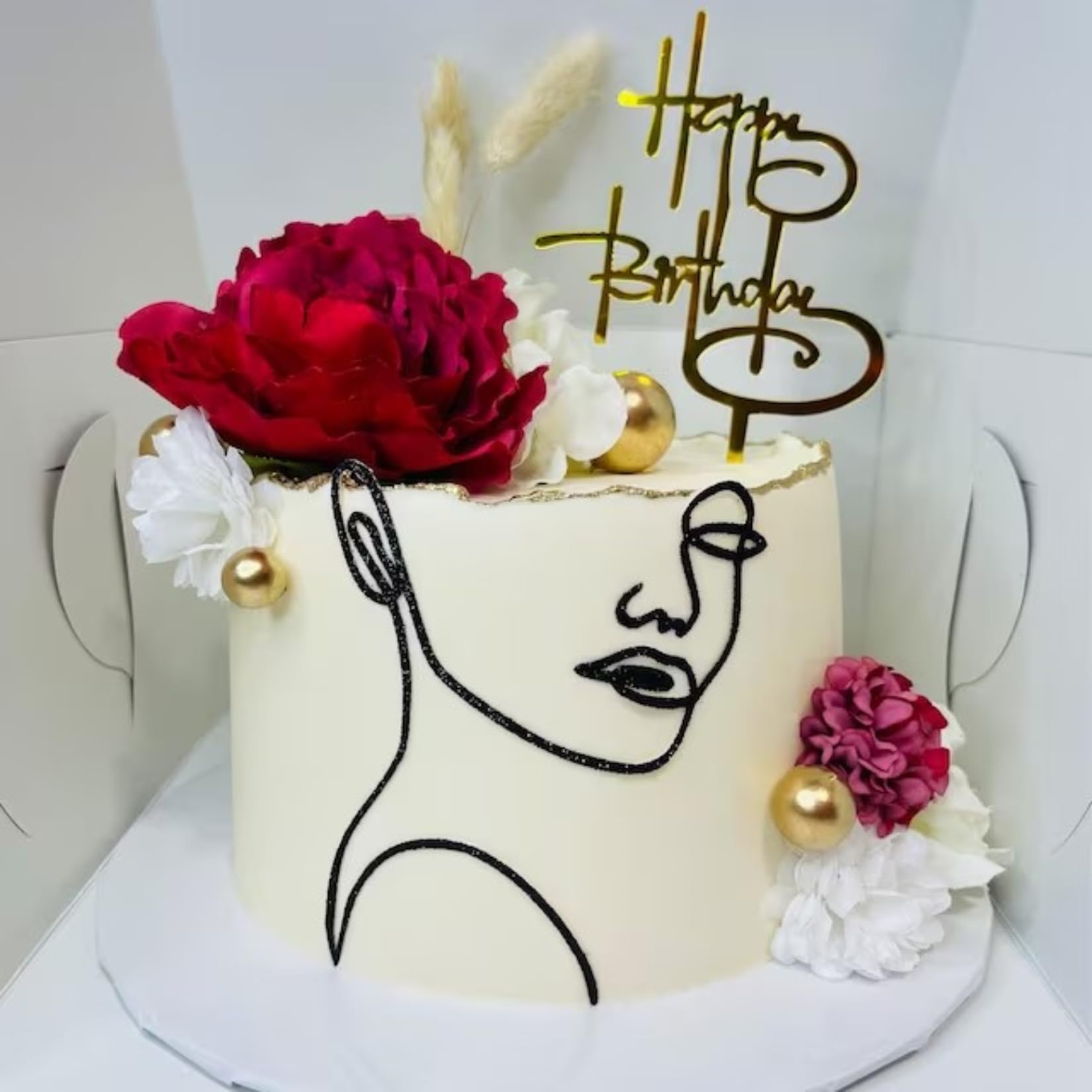 Lady Line Face Cake Schablonen – 6 Stück Frauen-Themenschablonen zum Malen auf Leinwand und Dekorieren