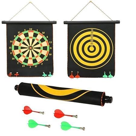 RAF 2-in-1 Magnetic Dart Board Game with Non Pointed 4 Darts (12 Inch, Multicolor)