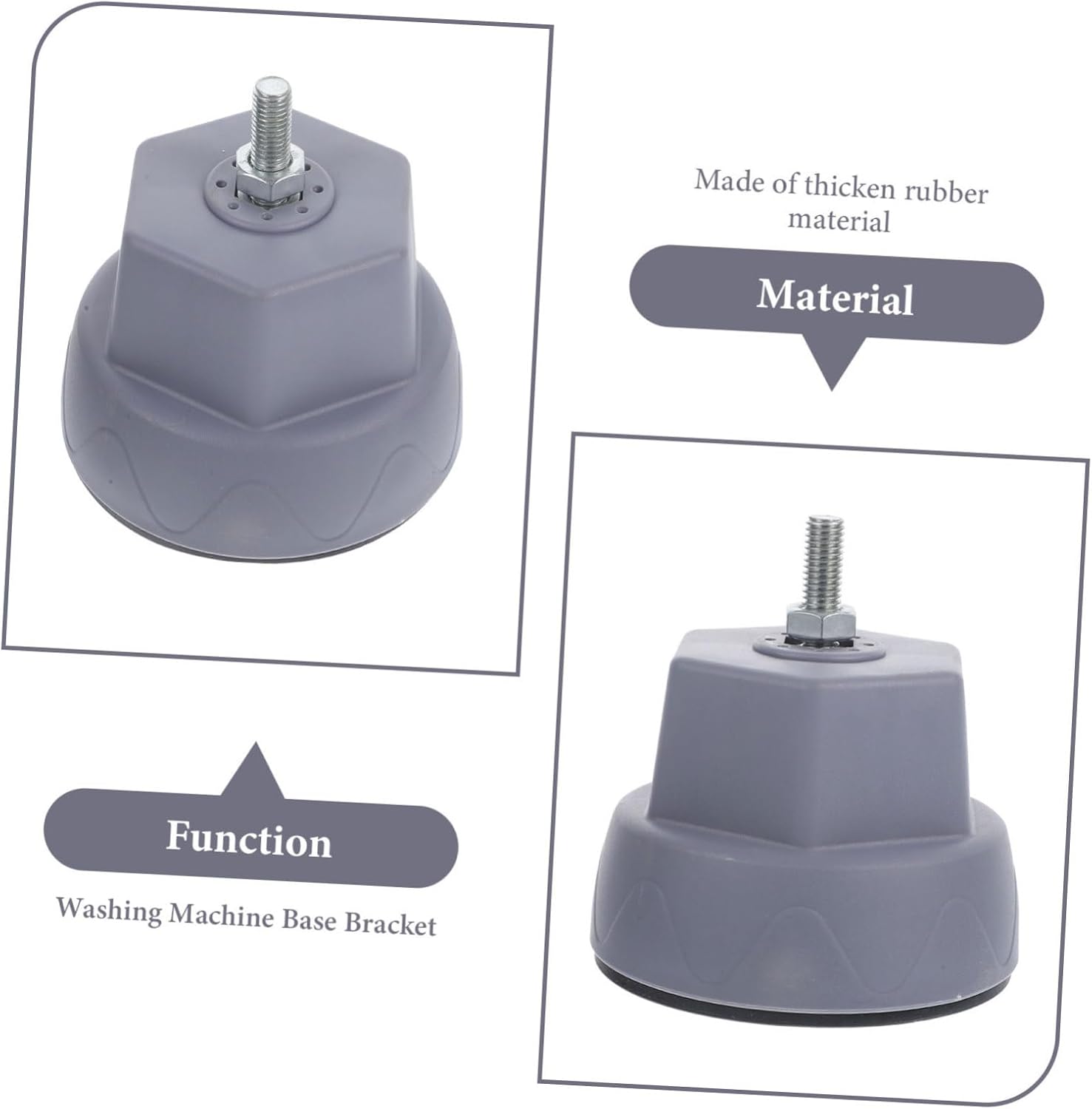 4pcs - Pads for Washing Machines and Dryers Shockproof Foot Mats for Noise Reduction and for Fridges and Furniture