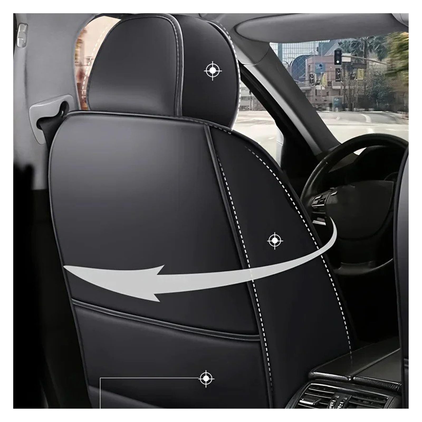 Funda De Asiento Universal Cojín Seda Hielo Cuero Coche Completamente Envuelto Four Seasons Cubre Universal