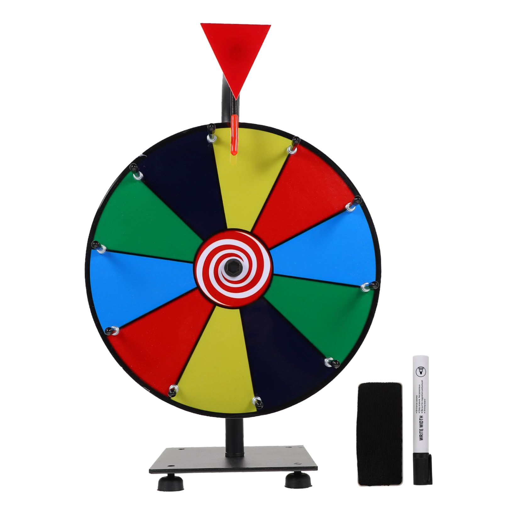 FRCOLOR Premium Gewinnrad zum Drehen mit Abwischbarer Oberfläche und Kompakter Bauweise aus Edelstahl und Kunststoff für Karneval und Klassenzimmer