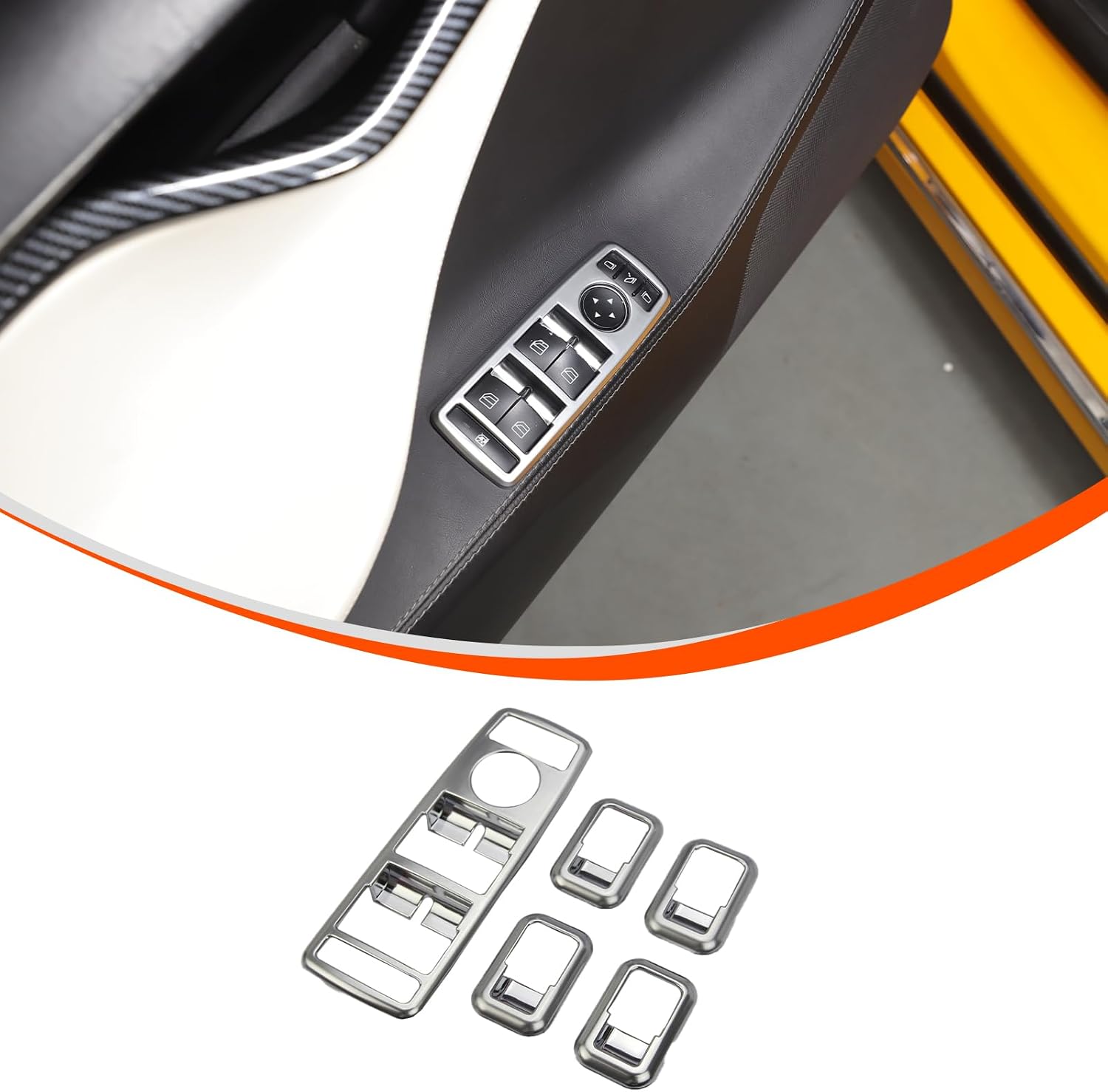 Front and Rear Doors 4PCS Look Interior Door armrest Window Switch Panel Cover Trim Compatible with Tesla Model S 2014-2019 2020 2021 2022 2023 2024 2025+ Interior Accessories (Black Carbon Fiber)