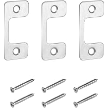 3 Pcs Adjustable Strike Plate for Exterior Doors - Home and Rental Security Strike Plate - Large Hole Strike Plate for Door Strike Plate- Deadbolt Strike Plate for Deadbolts and Electronic Locks