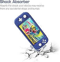 Vista 5 de MoKo Funda protectora para Switch Lite, funda de silicona, antiarañazos, absorción de golpes, antideslizante, color azul